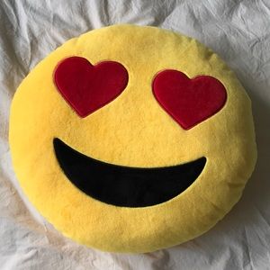 Heart eyes emoji pillow